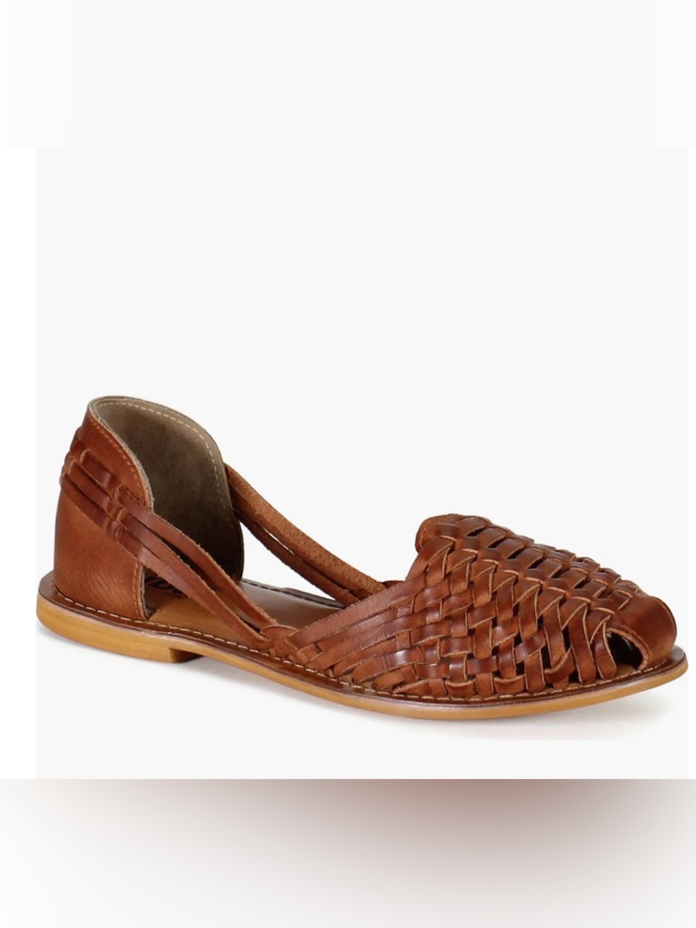 Diba True "Have We Met" huarache sandals featuring brown  woven tan leather Sz 8